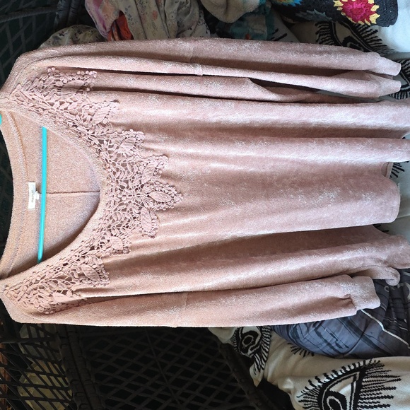 Maurices Blush Lace Accent Sweatshirt - Picture 2 of 4